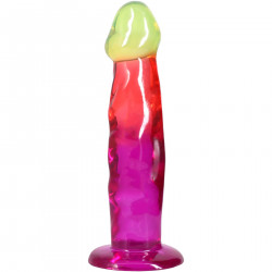 Дилдо Doc Johnson Crystal Jellies - 7.5 Inch Classic Dong - Rainbow