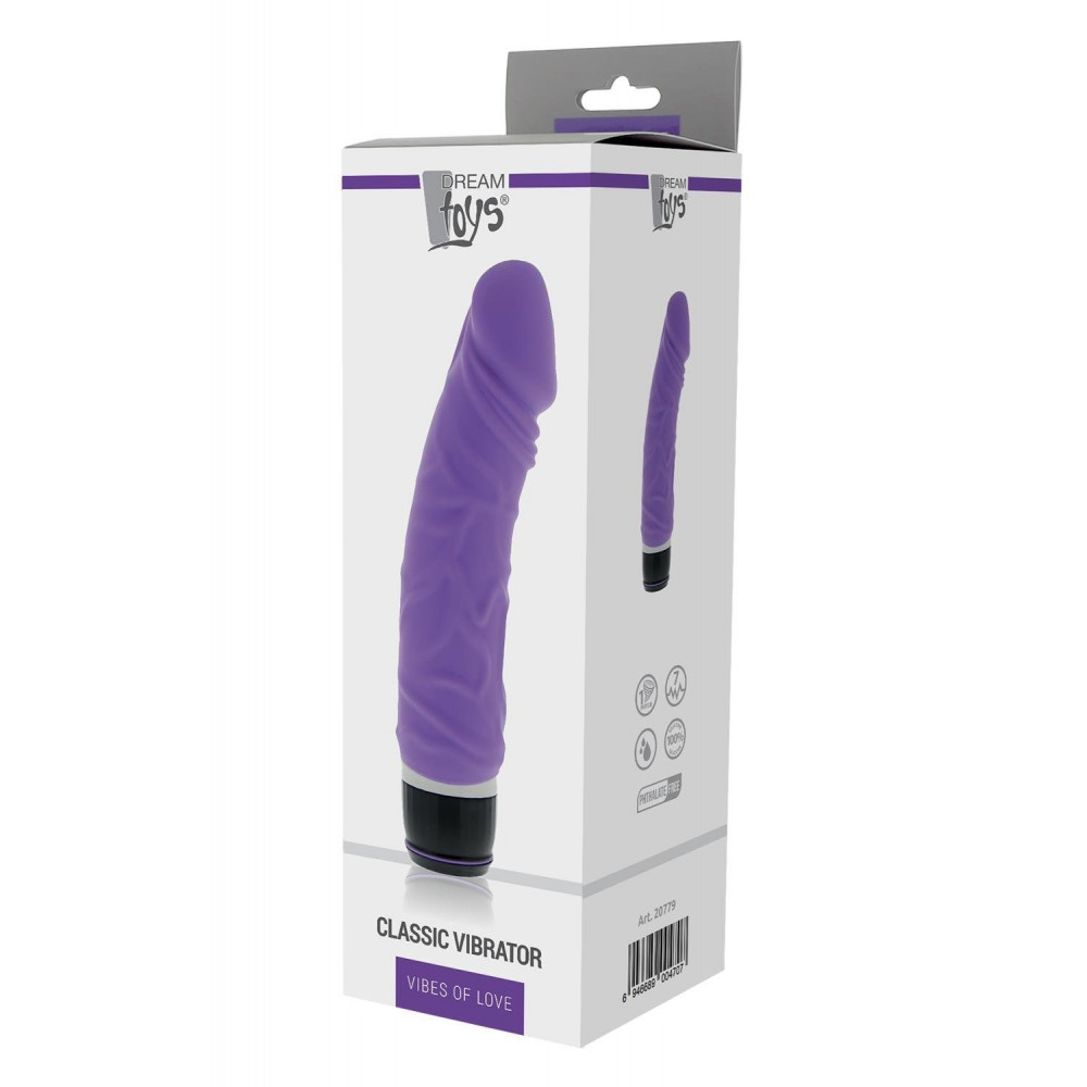 Разное - Вибромассажер классический реалистичный на батарейках DreamToys VIBES OF LOVE, фиолетовый