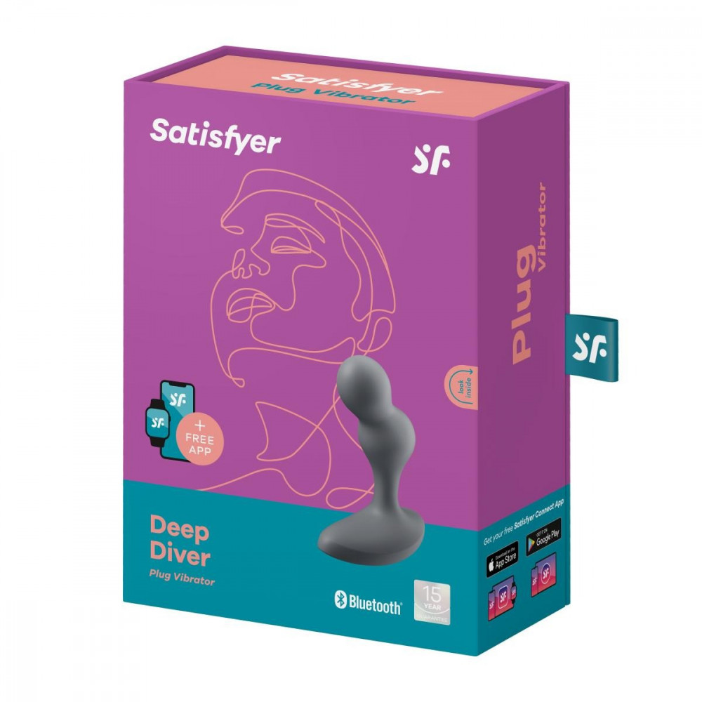 Разное - Виброанальная смарт пробка Satisfyer Connect Deep Diver серый 6