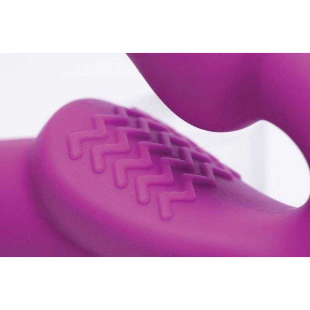 Страпон - Безремневой страпон с вибрацией, фиолетовый, 15.2 х 3.8 см 1