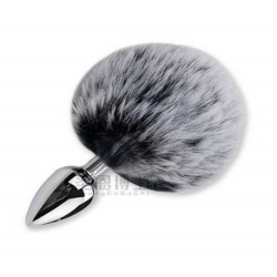 Анальная пробка с хвостом SKN-Z31 Grey ( размер XS )