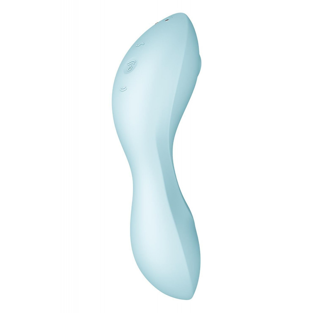 Секс іграшки - Вакуумний смарт-стимулятор із вібрацією Satisfyer Curvy Trinity 5 (Blue) (м'яте паковання!!!) 5