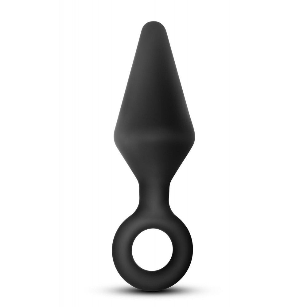 Секс игрушки - Анальная пробка с кольцом-стоппером L Anal Adventures Blush, силиконовая, черная, 13.3 х 3.8 см