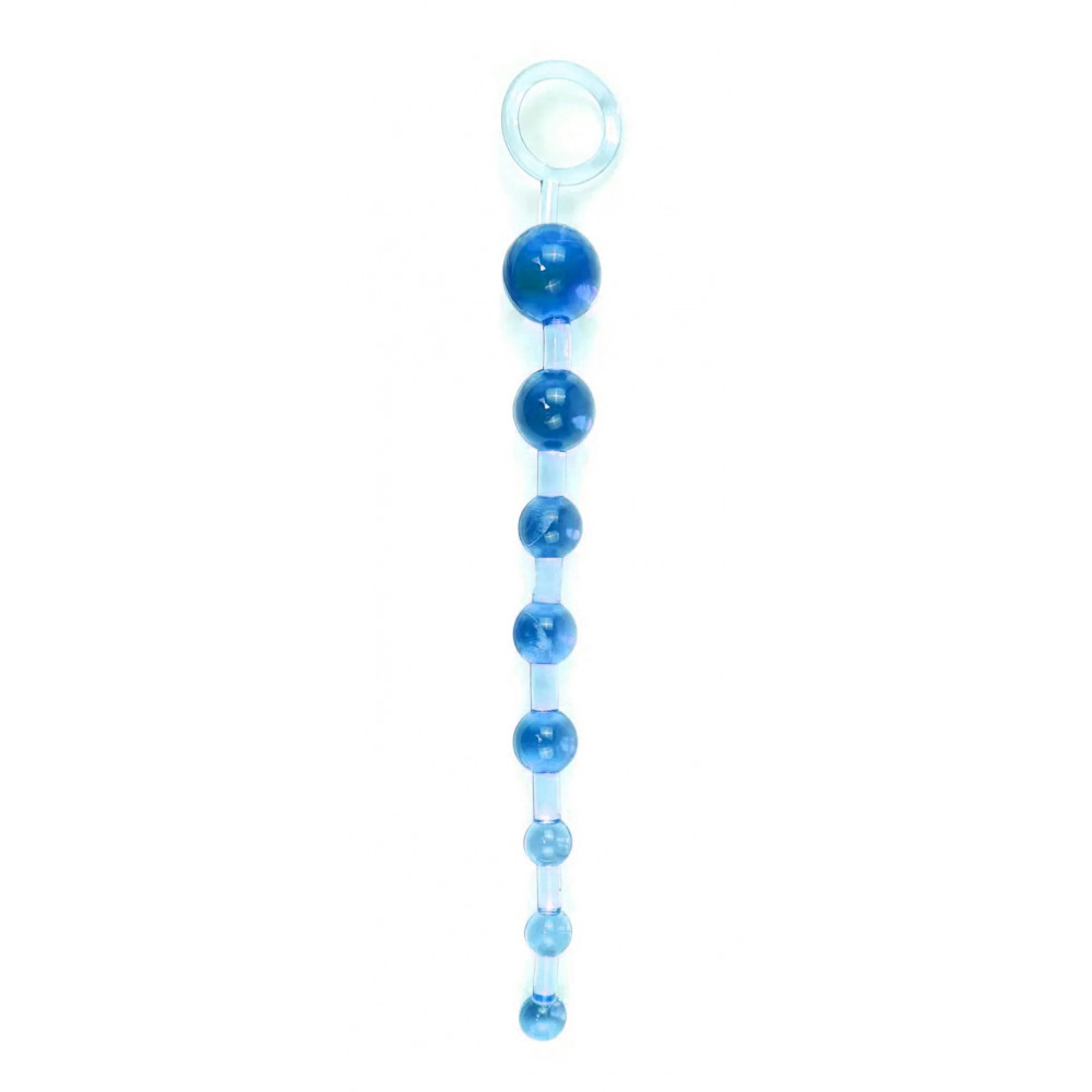 Анальные игрушки без вибрации - Анальные бусы Jelly Anal Beads Blue, SKN-ANL033 Blue