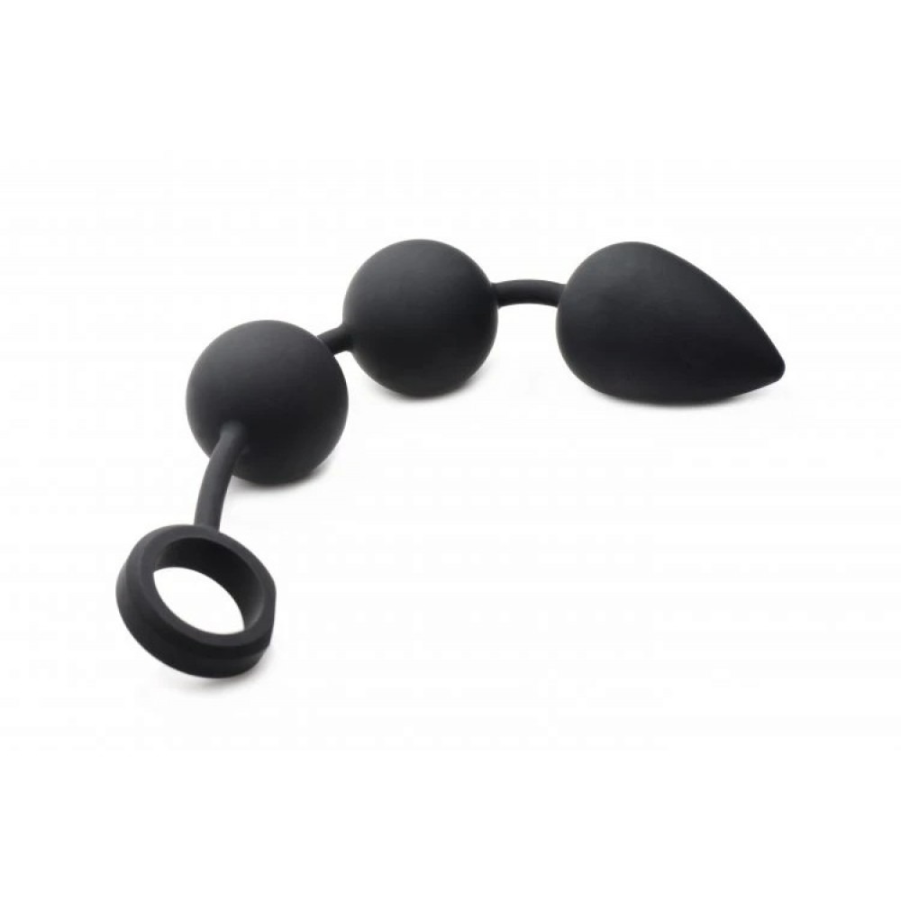 Секс игрушки - Анальные шарики Tom of Finland утяжелённые, черные