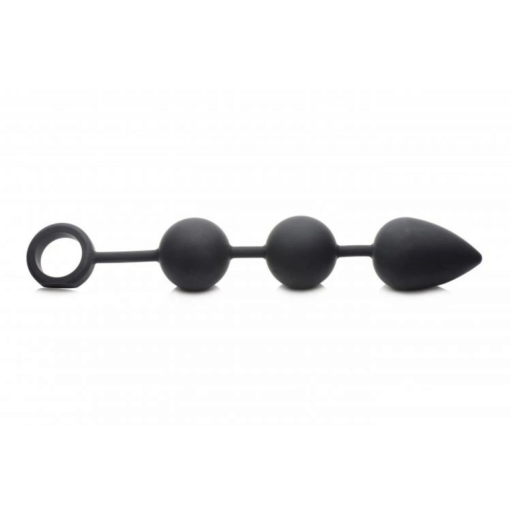 Секс игрушки - Анальные шарики Tom of Finland утяжелённые, черные 5