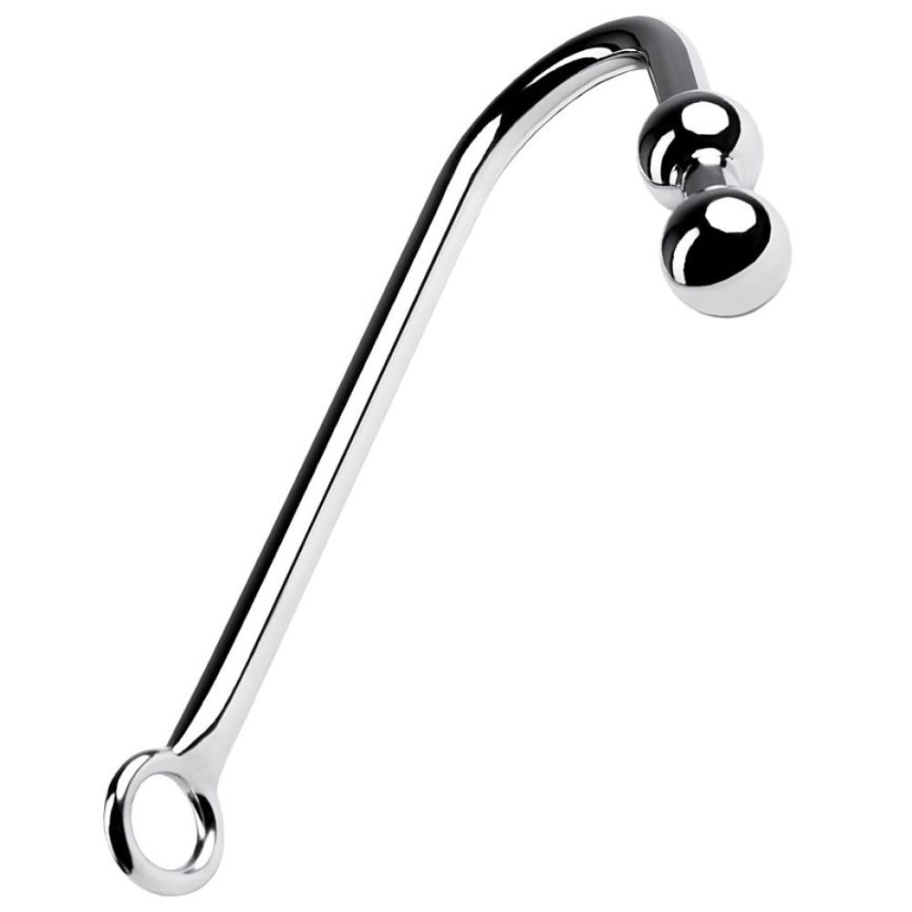 Анальные игрушки - Анальный крюк с двумя шариками Runye металлический 1