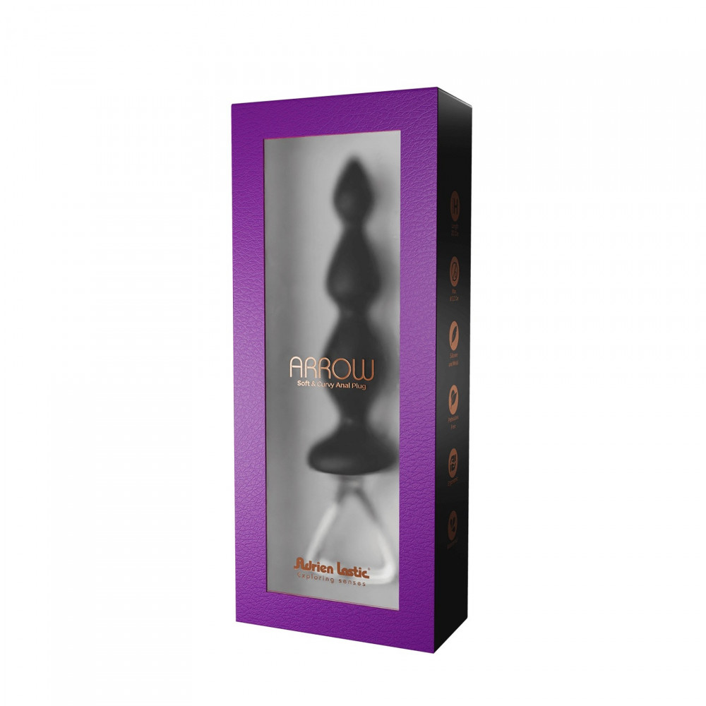  - Анальний стимулятор-ялинка Adrien Lastic Arrow з металевим утримувачем, чорний 3