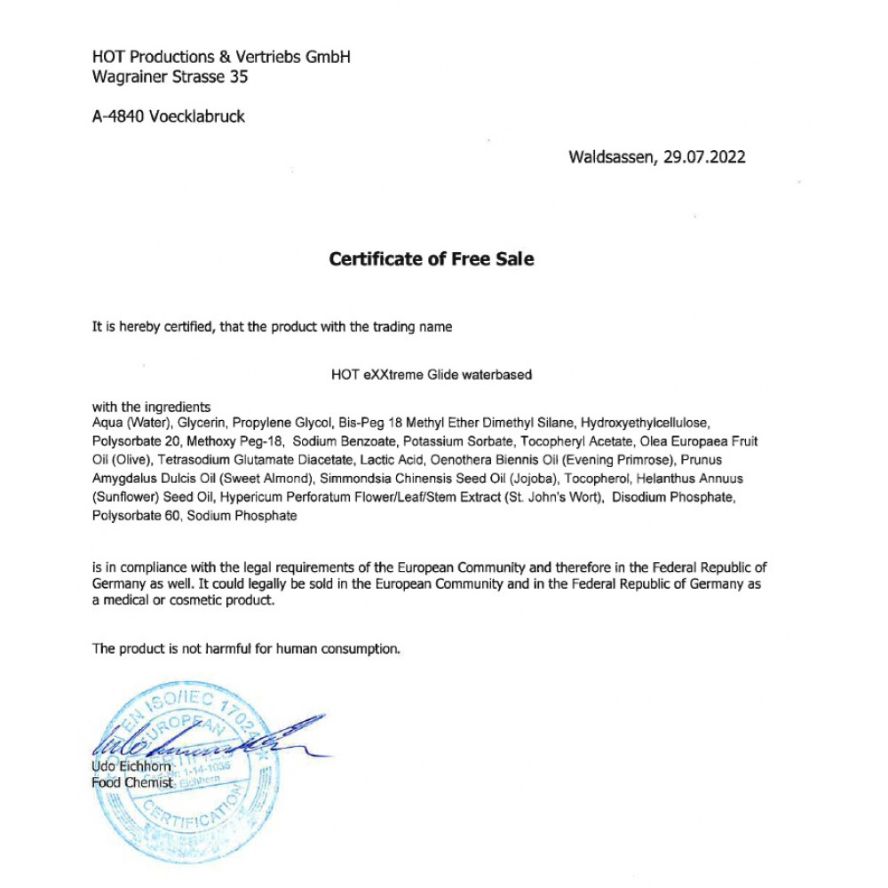 Анальные смазки - Анальный лубрикант на водной основе Hot eXXtreme Glide, 30 мл 2