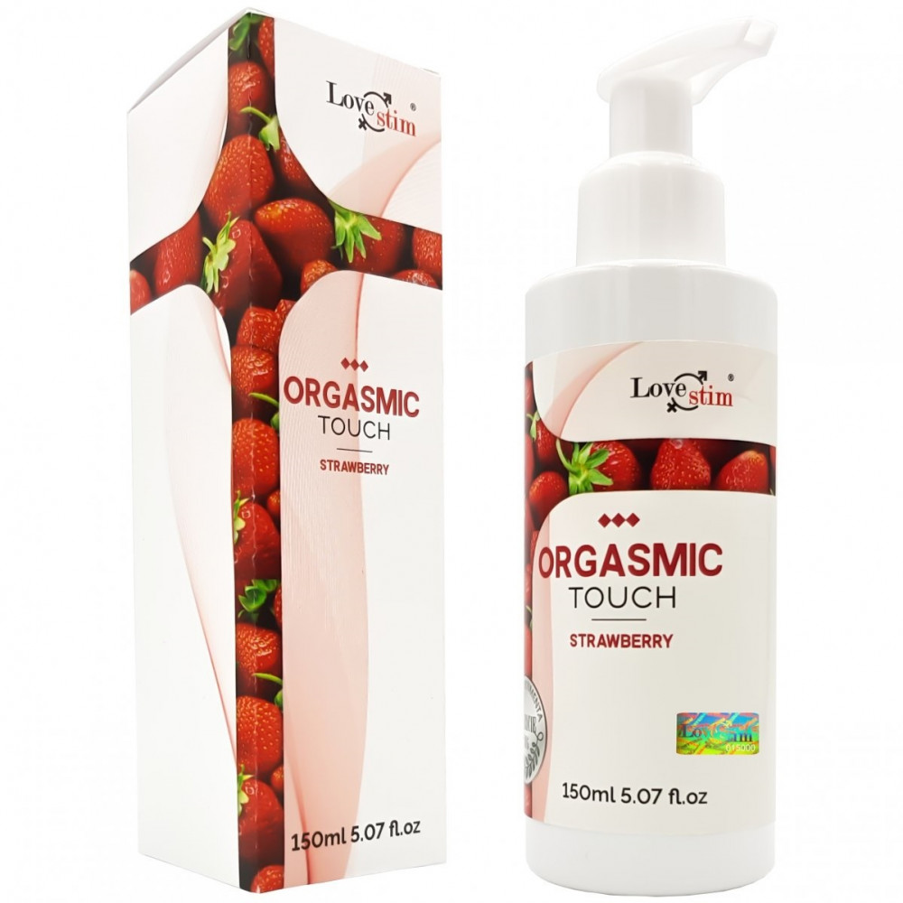 Лубриканты - Ароматизированный лубрикант и массажный гель 2 в 1 с возбуждающим эффектом Love Stim - Orgasmic Touch Strawberry, 150 ml