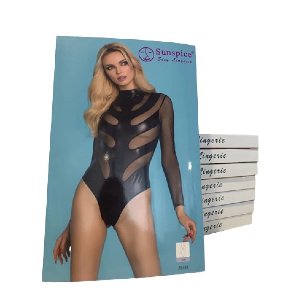 Эротическое белье - Боди сексуальное с сетчатыми вставками L/XL Sunspice, черное 1