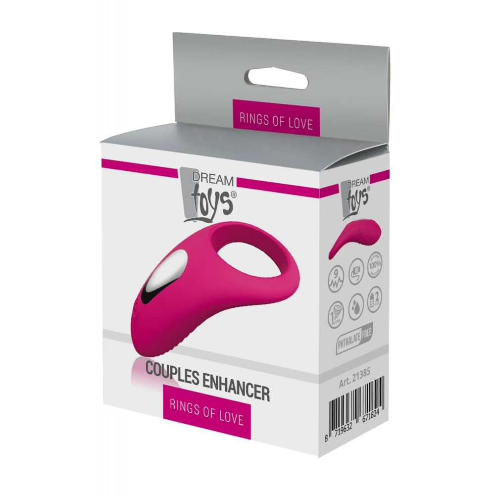 Эрекционные кольца с вибрацией - Эрекционное виброкольцо DreamТoys Rings Of Love силиконовое, розовое