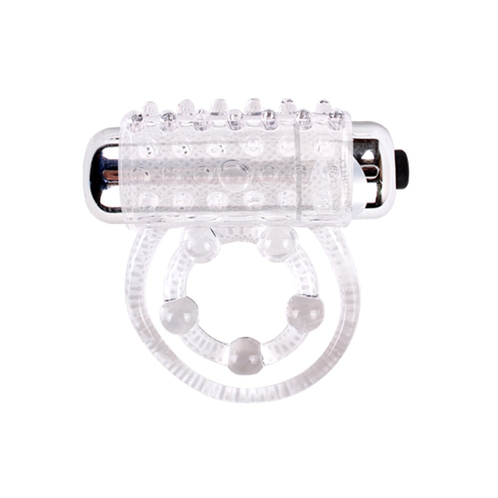  - Кільце ерекційне подвійне, з вібрацією Chisa GK Power, прозоре 1