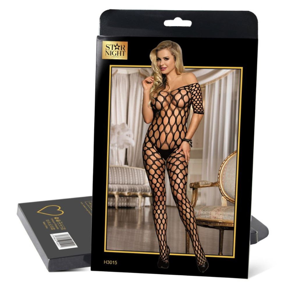 Різне - Бодістокінг у велику сітку Star Night чорний XS-M 3