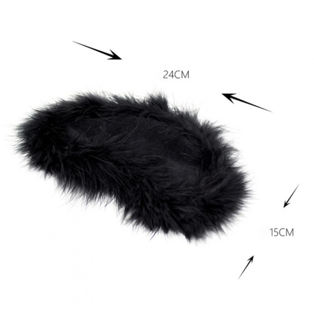 БДСМ игрушки - Маска на глаза Feather blindfold black 1