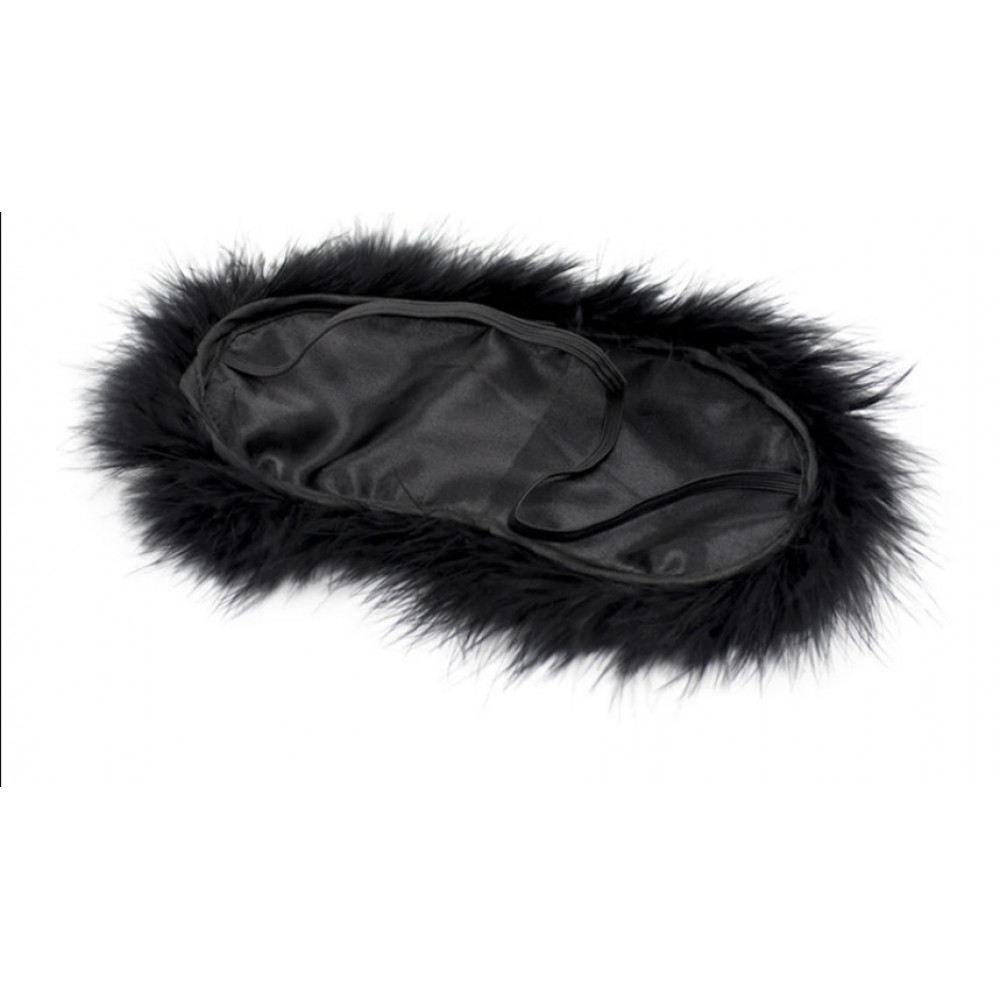 БДСМ игрушки - Маска на глаза Feather blindfold black 2