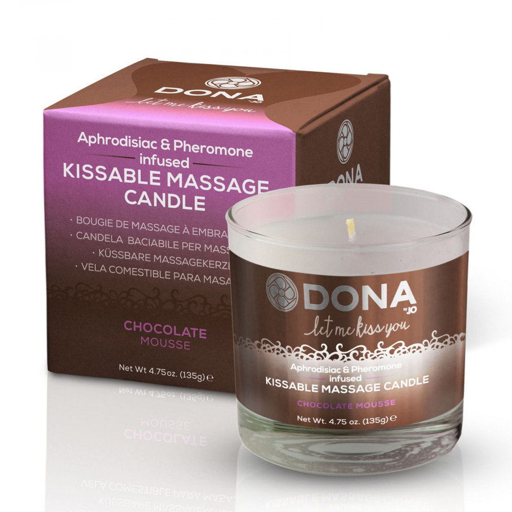 Массажные свечи - Массажная свеча DONA Kissable Massage Candle Chocolate Mousse (125 мл)