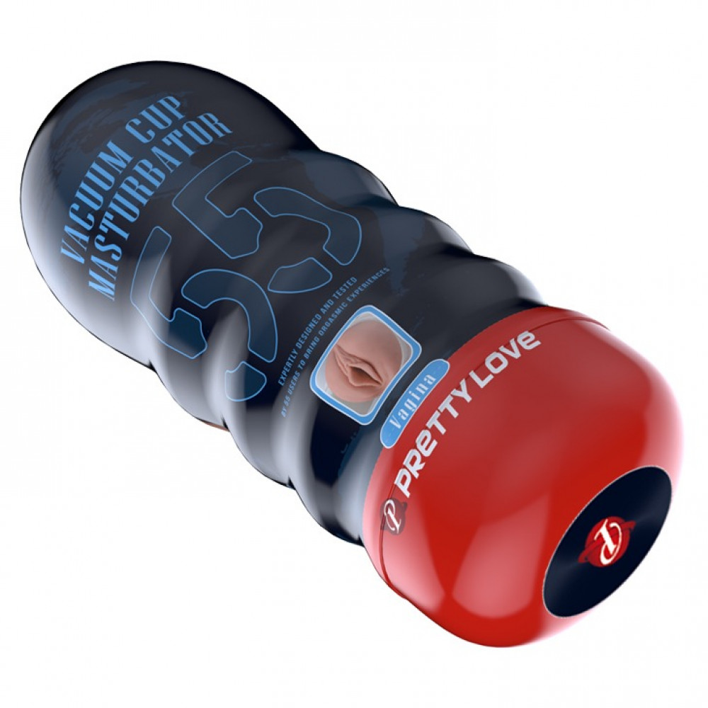  - Мастурбатор реалістичний із вакуумом Pretty Love Masturbator Vacuum Cup, в колбі, 18 х 7 см 2