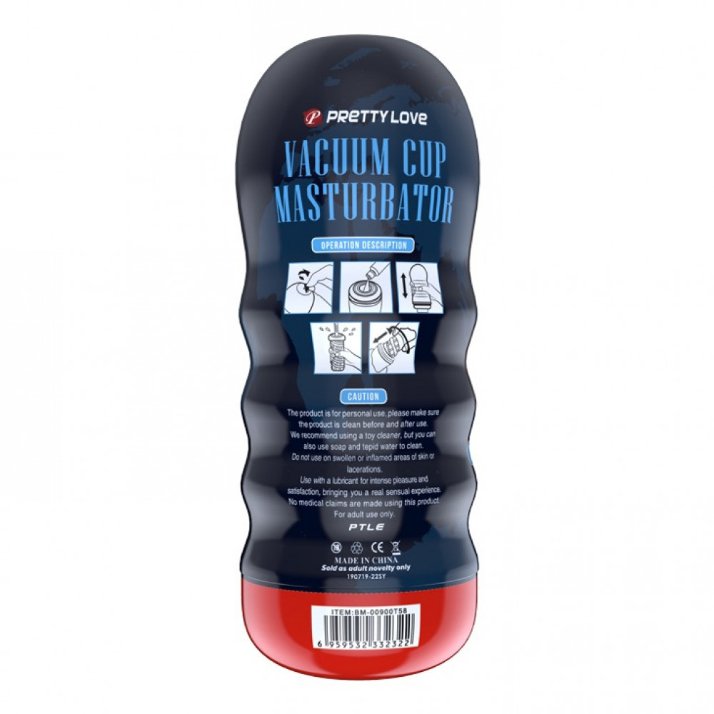  - Мастурбатор реалістичний із вакуумом Pretty Love Masturbator Vacuum Cup, в колбі, 18 х 7 см 5