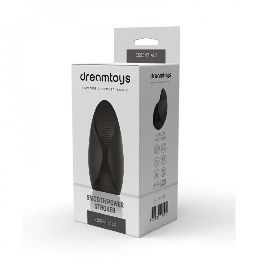 Мастурбаторы с вибрацией - Мастурбатор с вибрацией Dream Toys Essentials, открытый, нереалистичный, черный, 13 см 1