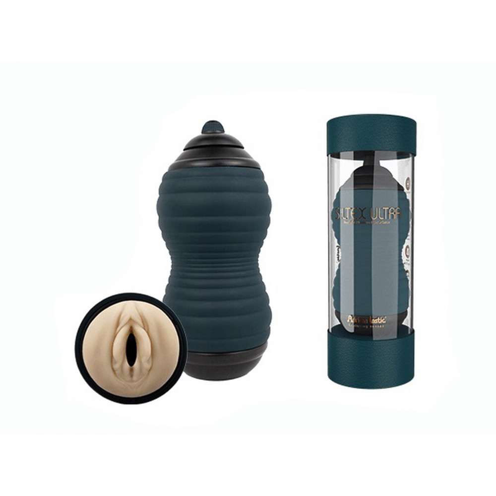  - Мастурбатор вагина из киберкожи Adrien Lastic Siltex Ultra, бежевый в серой колбе