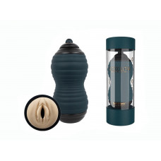 Мастурбатор вагина из киберкожи Adrien Lastic Siltex Ultra, бежевый в серой колбе