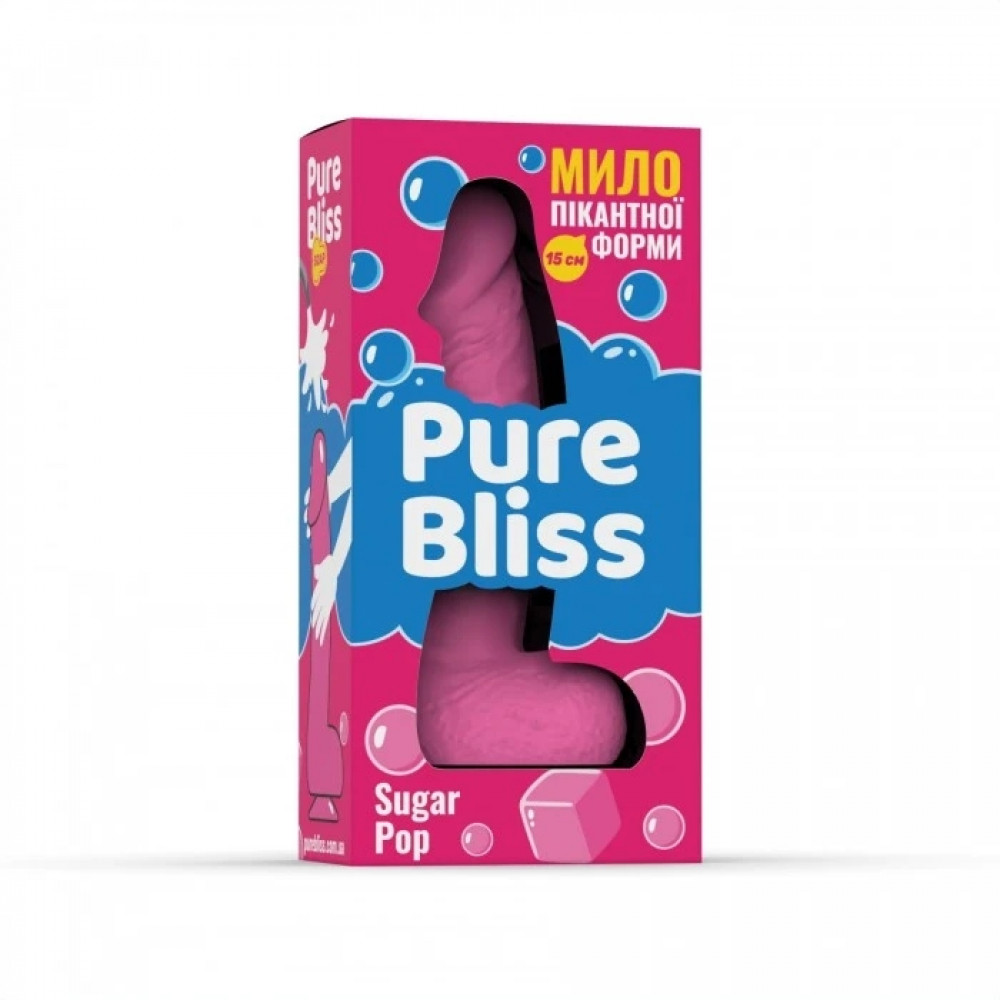 Секс приколы - Мыло в форме пениса Pure Bliss Sugar Pop с ароматом жвачки, розовое, 15 см 6