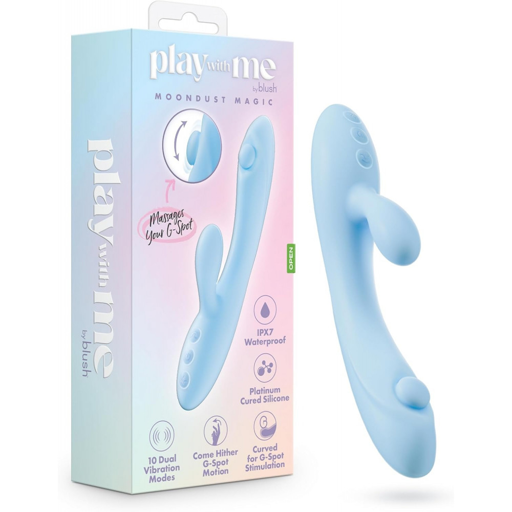 Разное - Вибратор-кролик Blush Play with Me для точки G и клитора, голубой