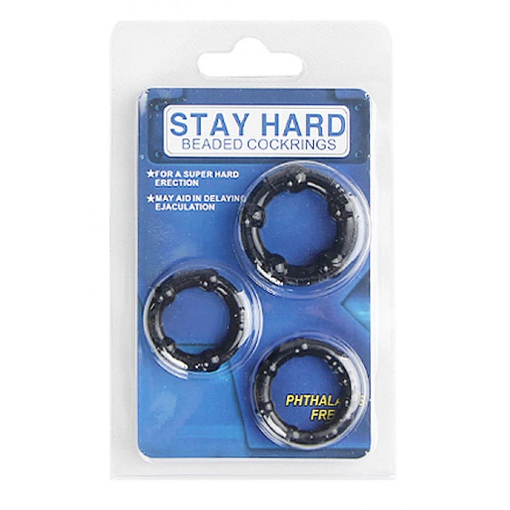 Разное - Набор эрекционных колец Stay hard, CN-330300012 Black 3
