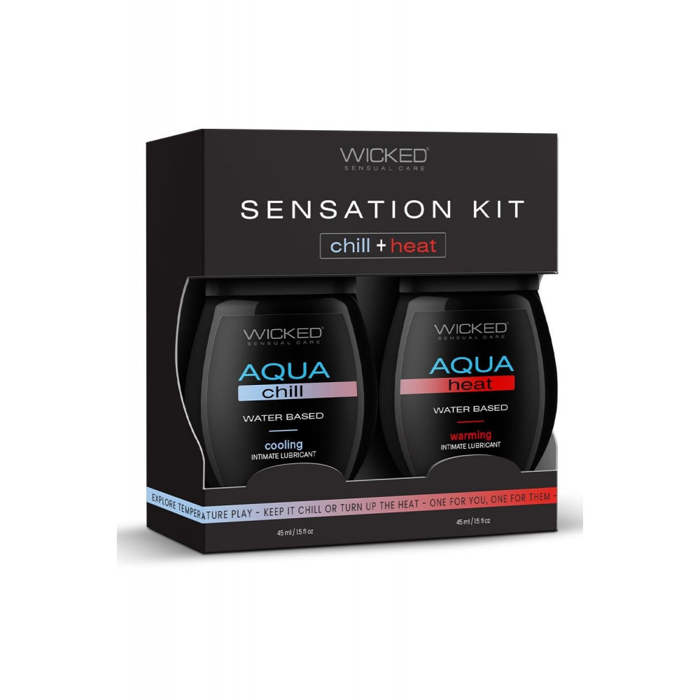 Різне - Набір лубрикантів Wicked Sensual Care Sensation Kit охолодження та розігрів, 45+45 мл