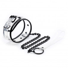 Ошейник с поводком DS Fetish Collar with leash transparent