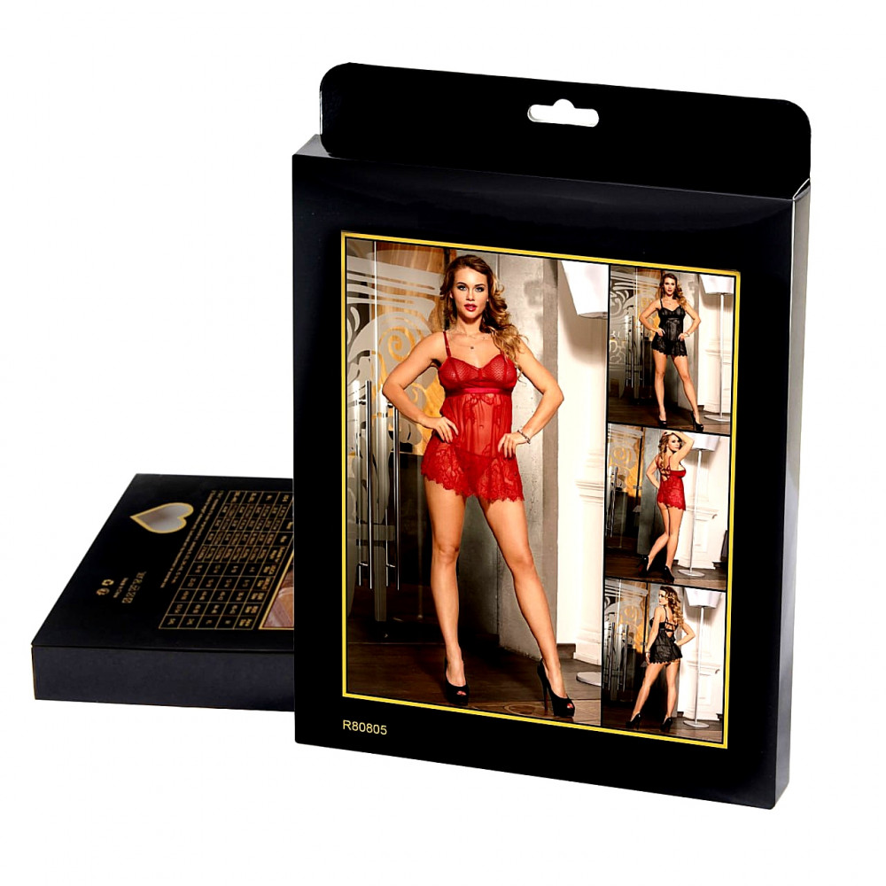 Різне - Пеньюар з трусиками Star Night з мереживом, чорний, XS-S 3