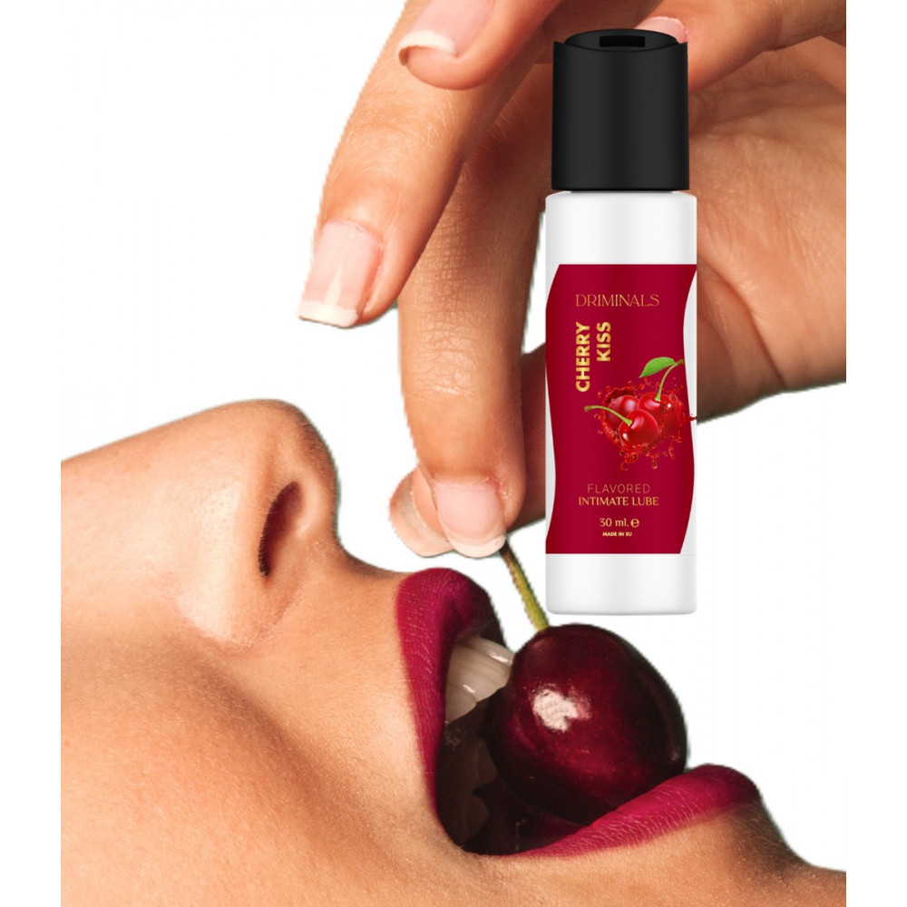 Оральные смазки - Съедобный лубрикант Driminals Kiss Cherry со вкусом вишни, 30 мл 1