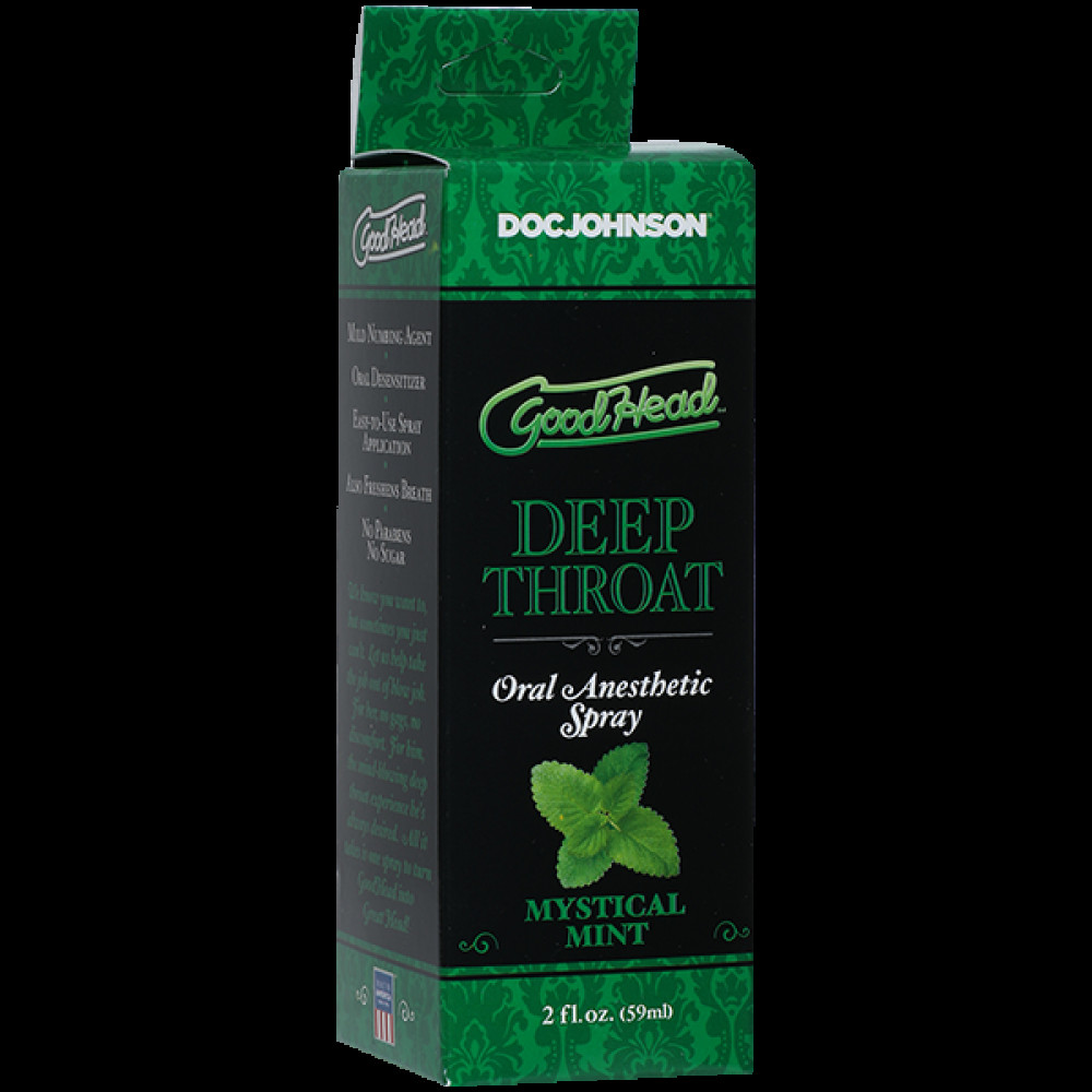 Стимулирующие средства и пролонгаторы - Спрей для минета Doc Johnson GoodHead DeepThroat Spray – Mystical Mint 59 мл для глубокого минета 1