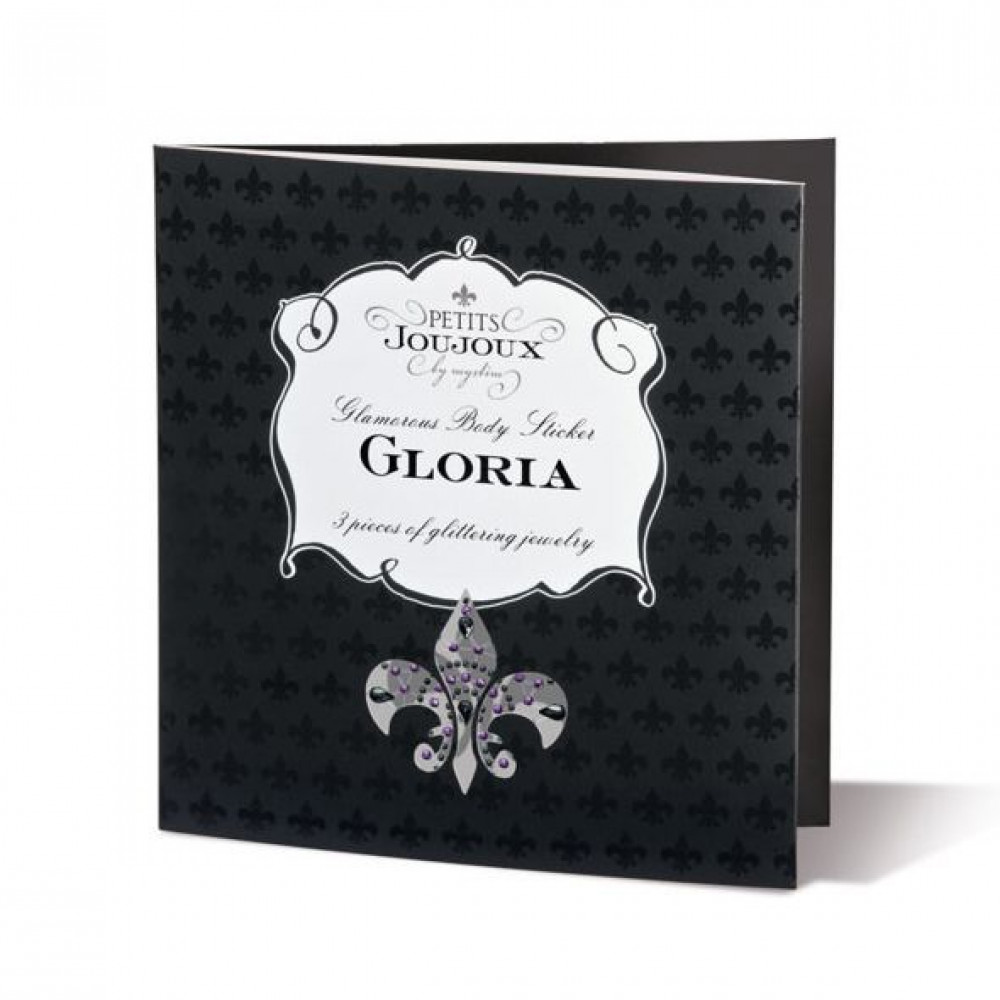 Интимные украшения - Пэстис из кристаллов Petits Joujoux Gloria set of 3 - Black/Pink, украшение на грудь и вульву 2