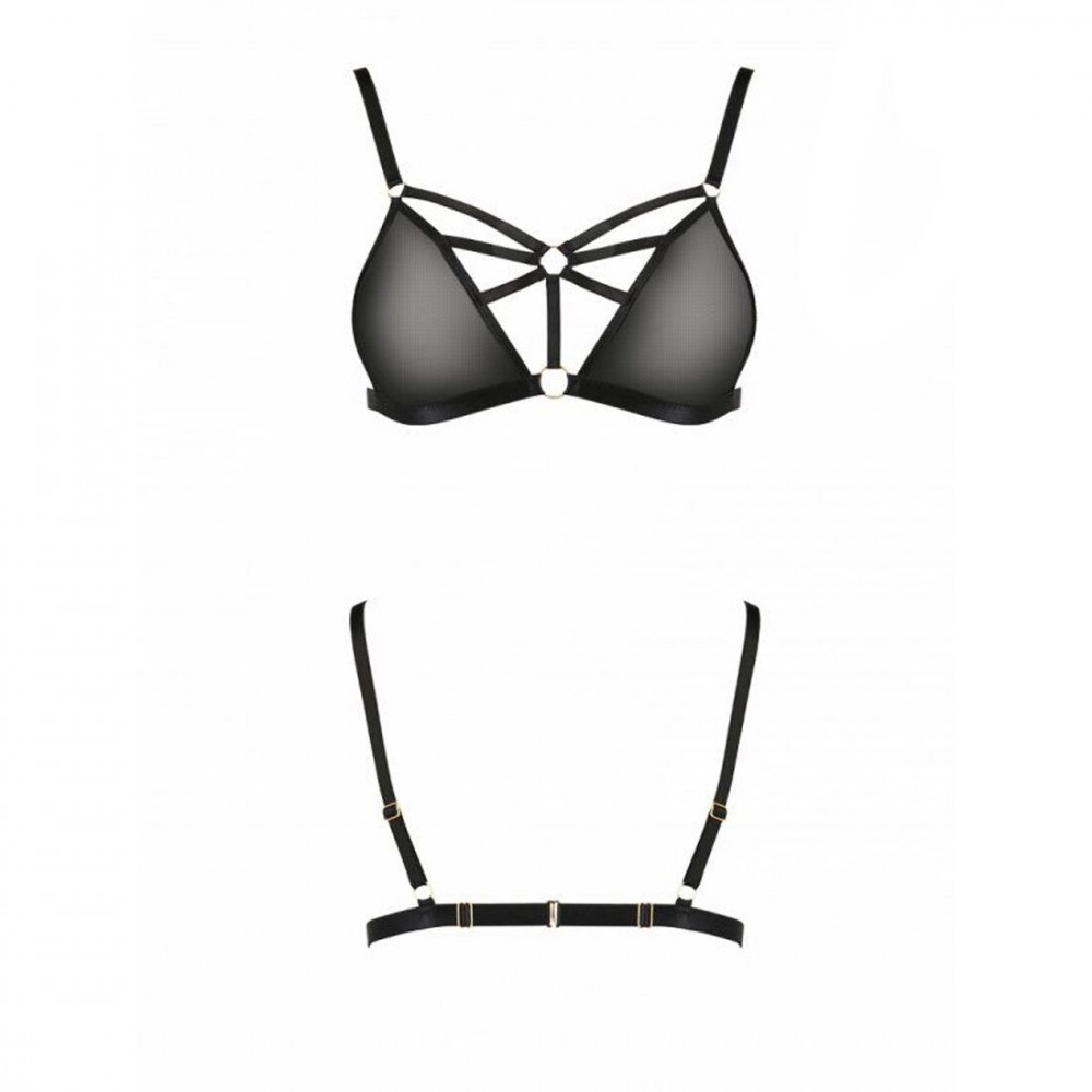 Женское эротическое белье - Бюстгальтер-стрепы Meggy Bra black XXL/XXXL — Passion Exclusive 1