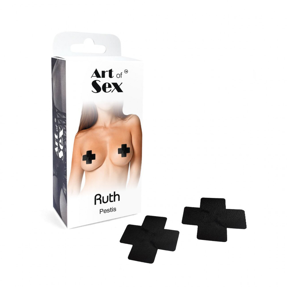 Интимные украшения - Сексуальные наклейки на грудь Art of Sex - Ruth. Черный 2