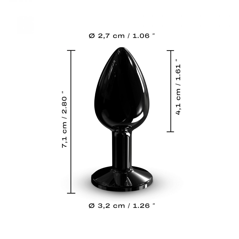 Анальная пробка - Металлическая анальная пробка с кристаллом Dorcel Diamond Plug Black S 4