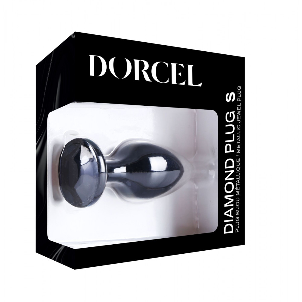 Анальная пробка - Металлическая анальная пробка с кристаллом Dorcel Diamond Plug Black S 2