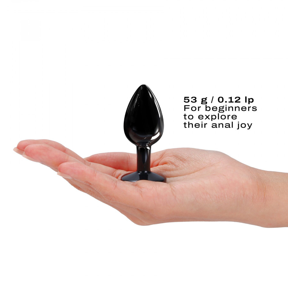 Анальная пробка - Металлическая анальная пробка с кристаллом Dorcel Diamond Plug Black S 5