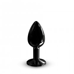 Металлическая анальная пробка с кристаллом Dorcel Diamond Plug Black S