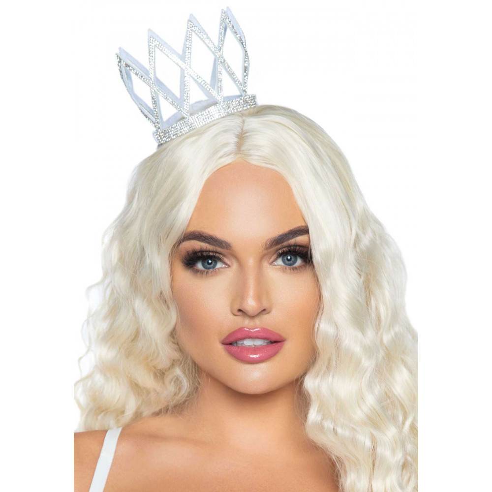 Маски - Корона со стразами Leg Avenue Faux rhinestone die cut crown, с резиночками для крепления