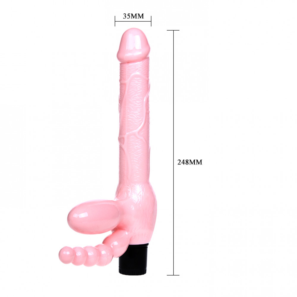 Классические страпоны - Страпон безремневой анально-вагинальный BI-014084 5