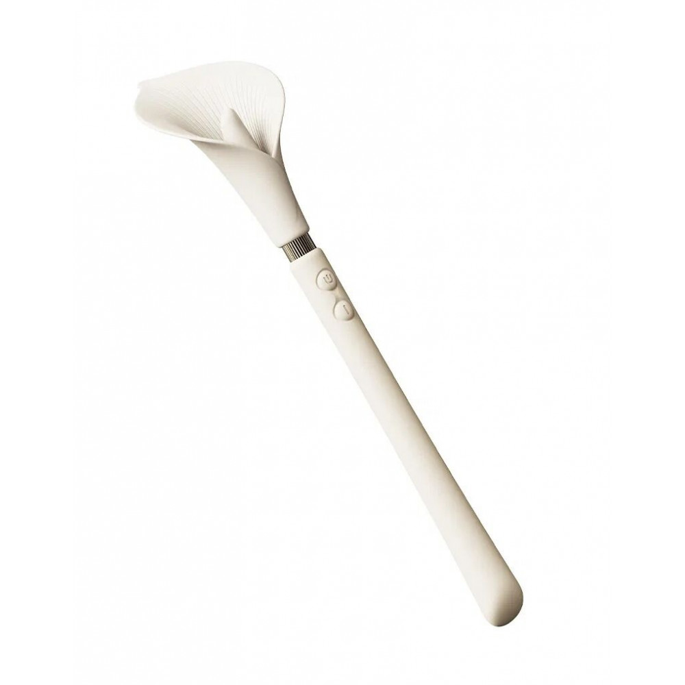 Разное - Роскошный вибромассажер Zalo – Calla Ivory White, двусторонний, 2 мотора 4