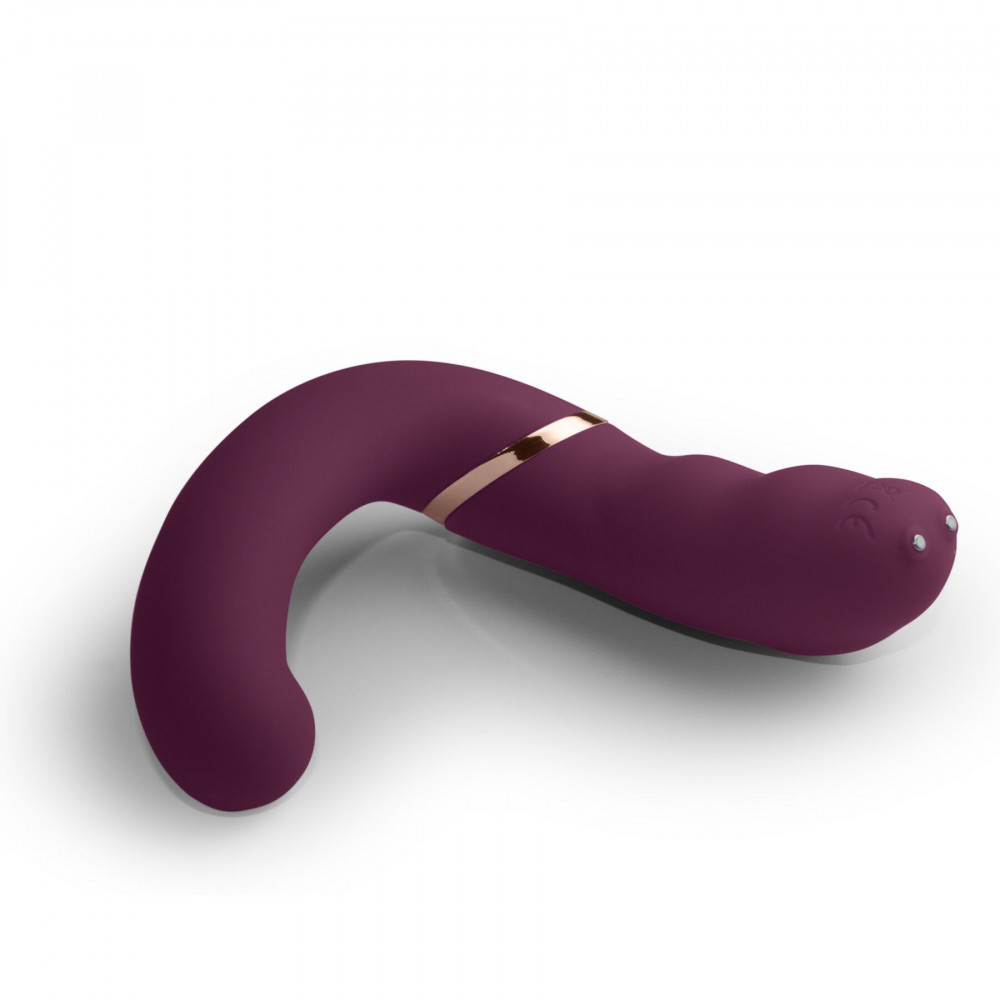 Стимулятор точки G - Двойной вибратор Rocks Off Gemini Burgundy, 2 мотора, по 10 режимов, сменное положение ручки 2