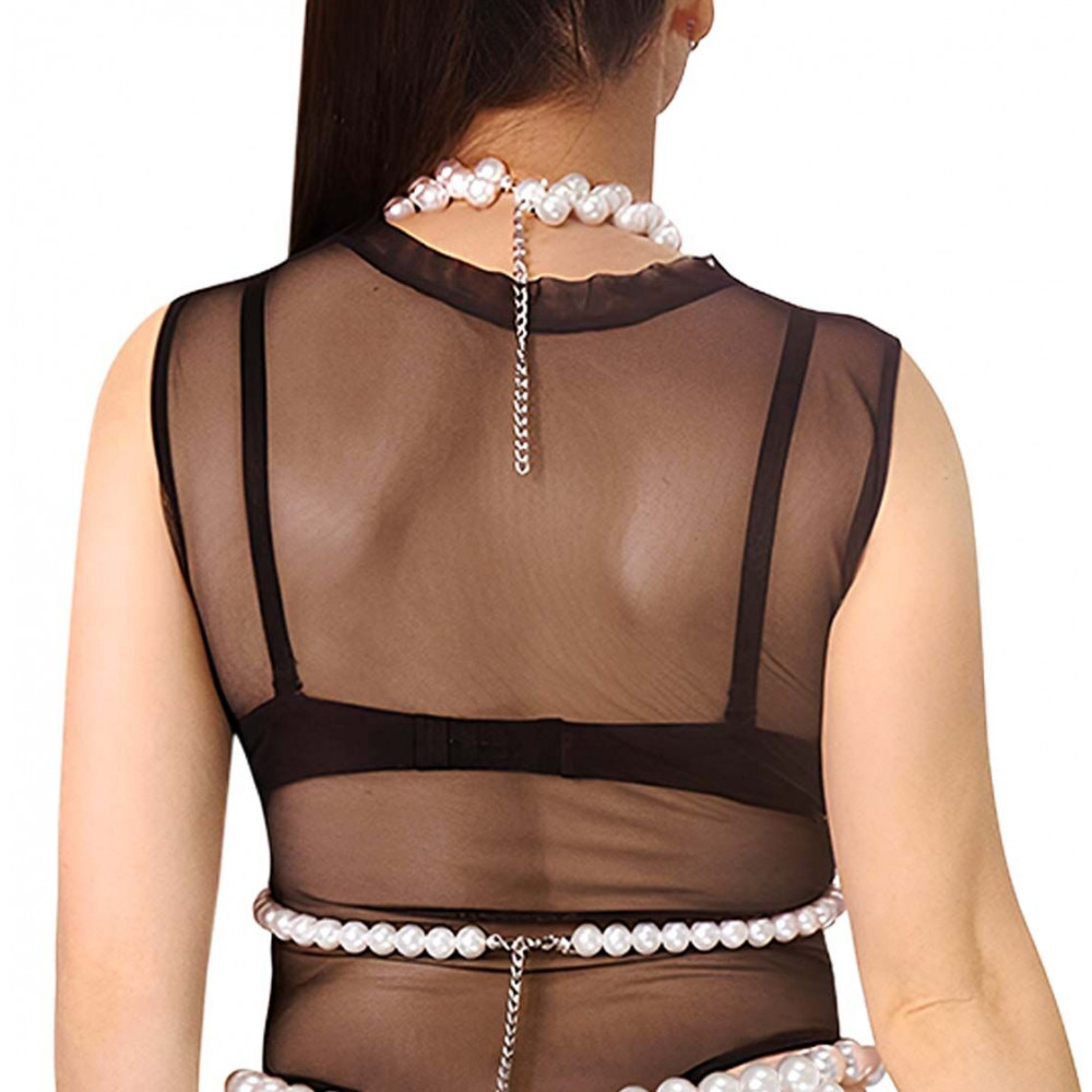  - Ліф з перлин Art of Sex - Jasmine, колір білий, розмір XS-2XL 1