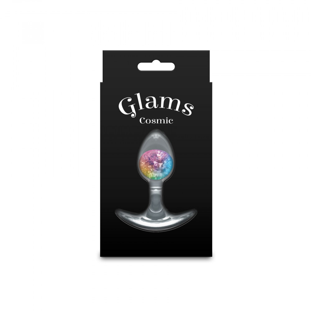 Анальные игрушки без вибрации - Анальная пробка NS Novelties Cosmic Glams - Small - Rainbow 3