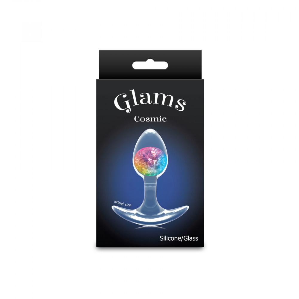 Анальные игрушки без вибрации - Анальная пробка NS Novelties Cosmic Glams - Small - Rainbow 2