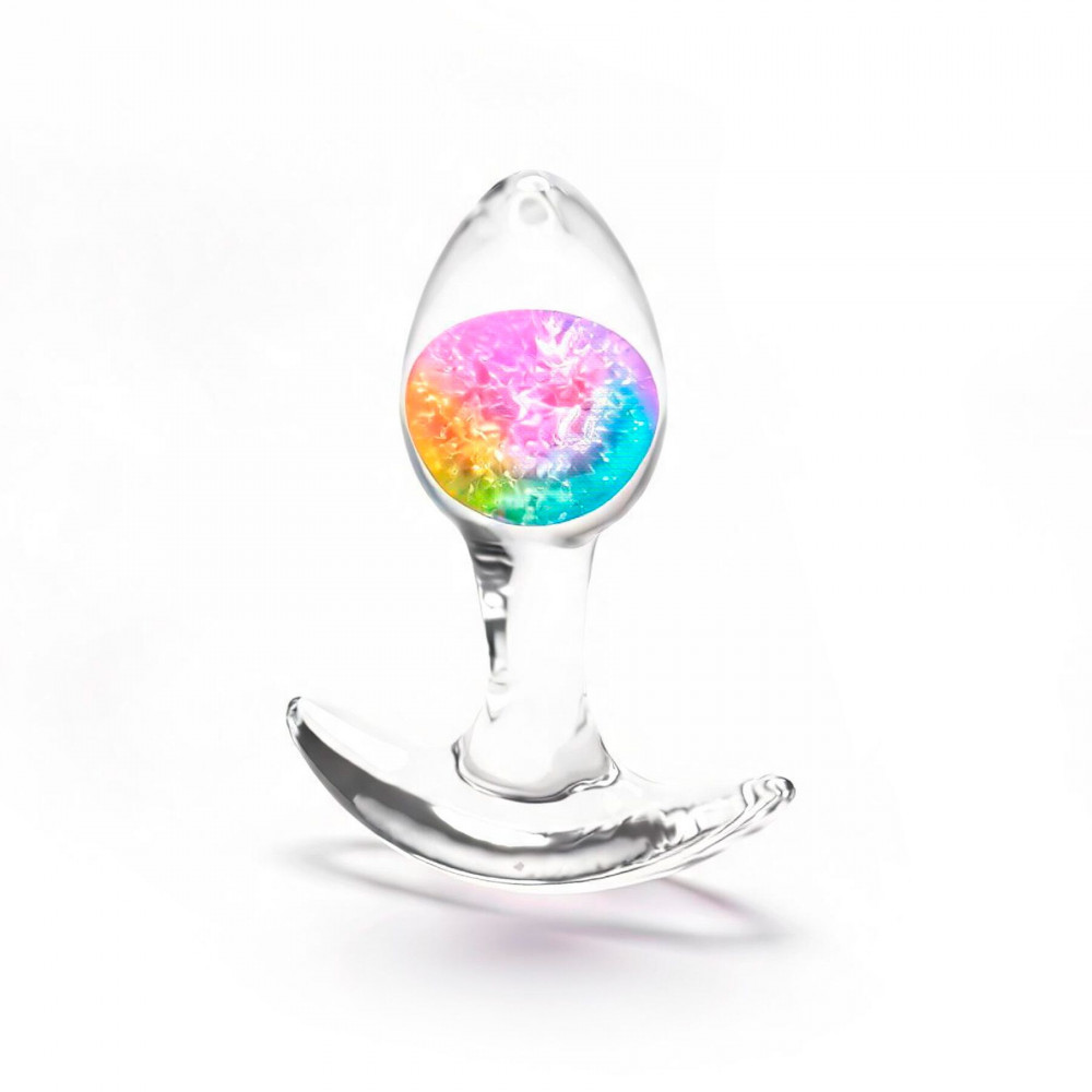 Анальные игрушки без вибрации - Анальная пробка NS Novelties Cosmic Glams - Small - Rainbow