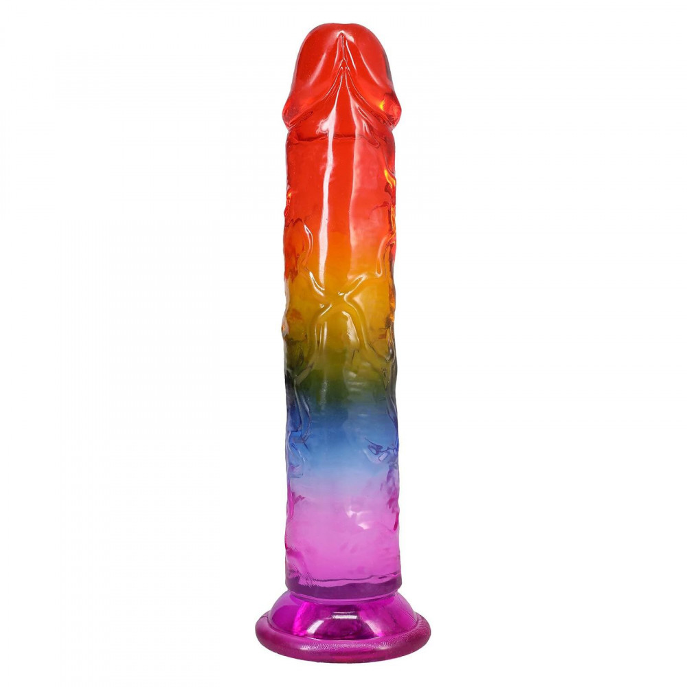 Фалоімітатор - Дилдо Doc Johnson Crystal Jellies - 8.5 Inch Сlassic Dong - Rainbow 3